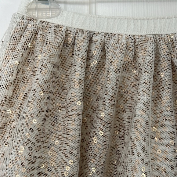 Cat and Jack Gold Glitter Skirt Sz Medium 7 8 Girls School Pull On Casual - Picture 2 of 5